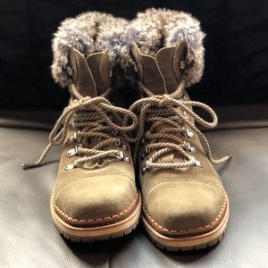 bowen faux fur boot in moss green